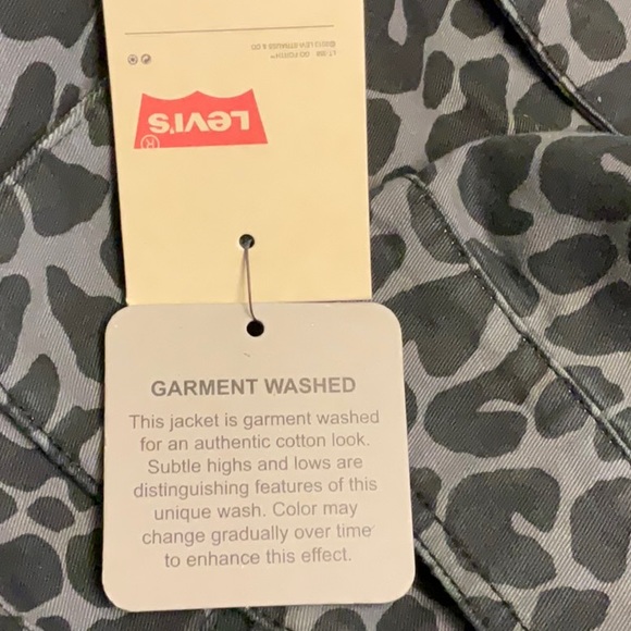 NWT Levi Strauss & Co Leopard print belted jacket/coat black/gray color size S - Picture 12 of 16